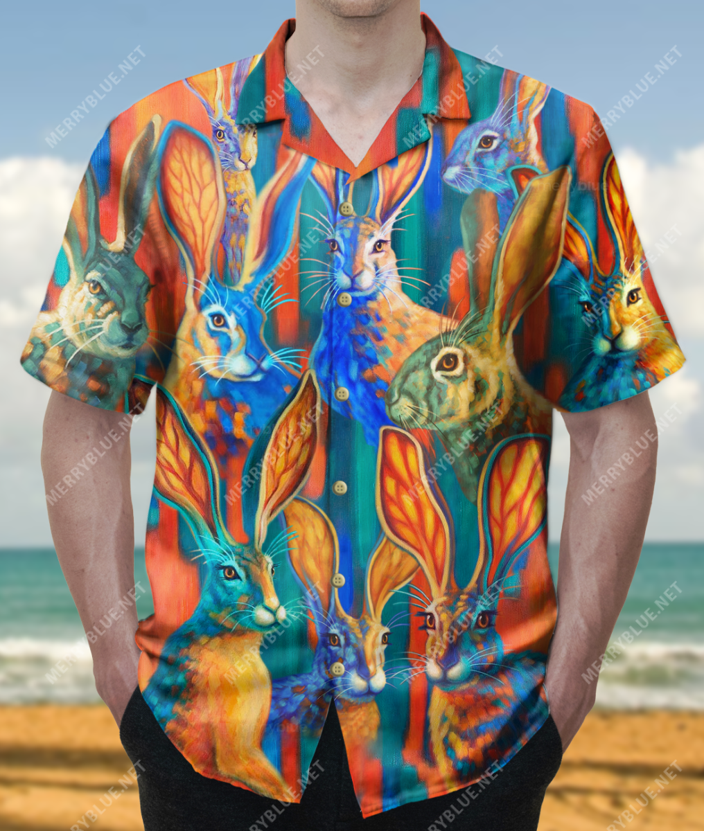 Colorful Rabbit Unisex Hawaiian Shirt