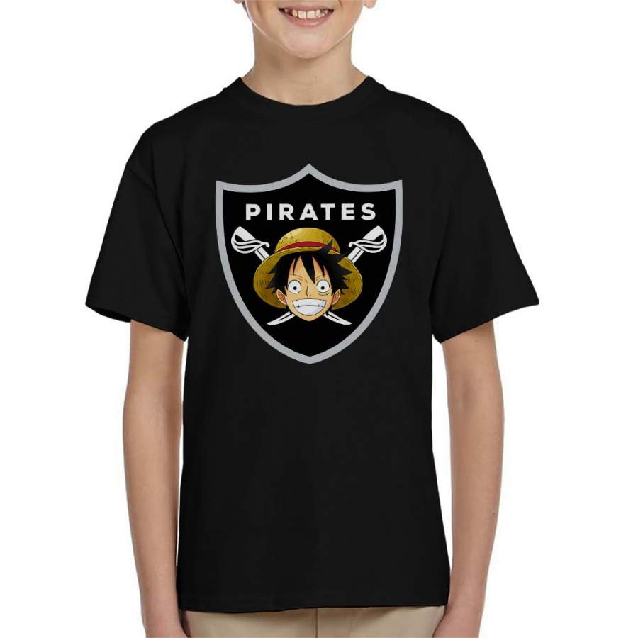 Monkey D Luffy Pirates Raiders Logo One Piece Kid’s T-shirt