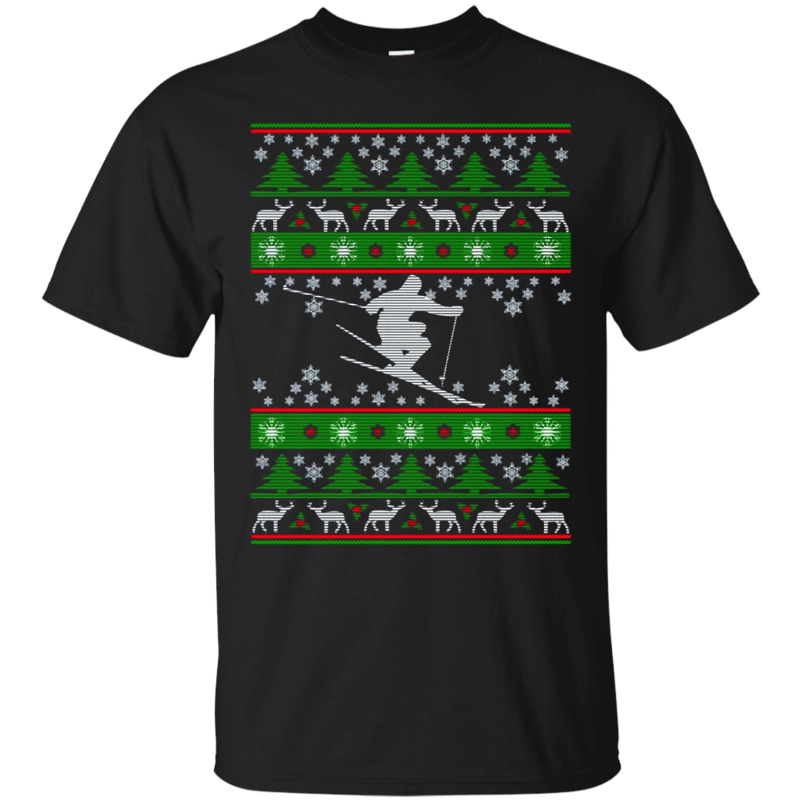 Buy Skiing – Ugly Christmas Sweater Tee Shirt