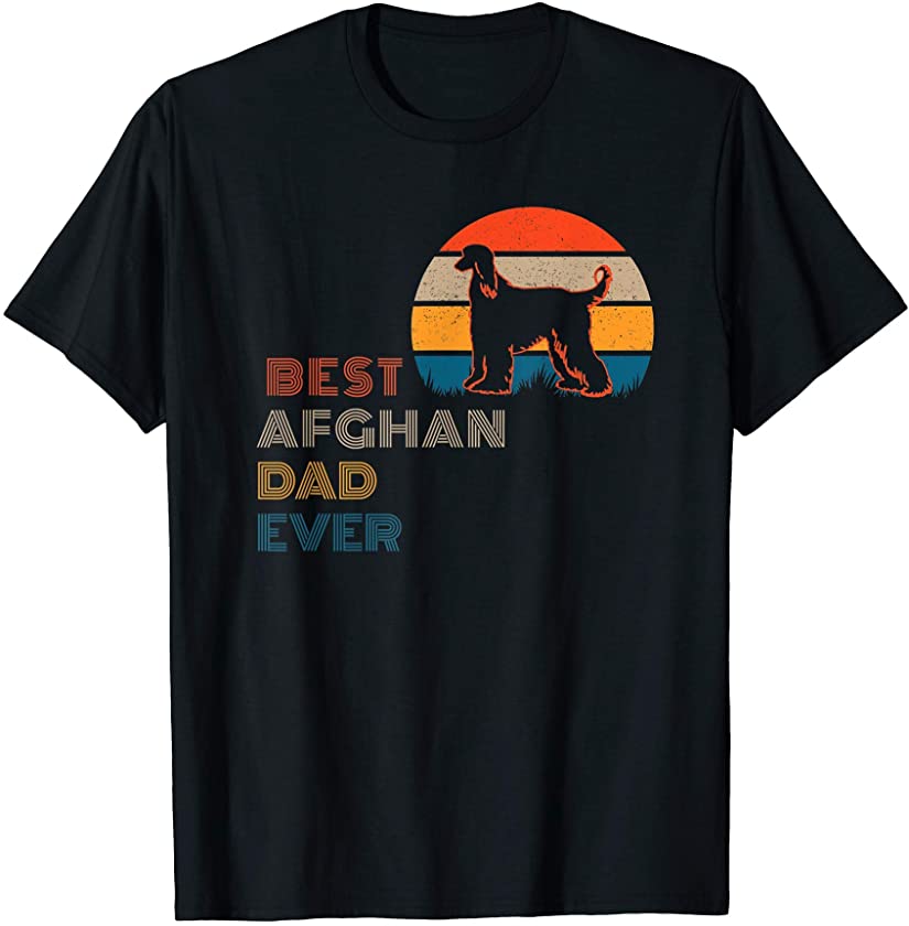 Doggie Breeder Puppy Trainer Retro Best Dog Dad Afghan Owner T-Shirt