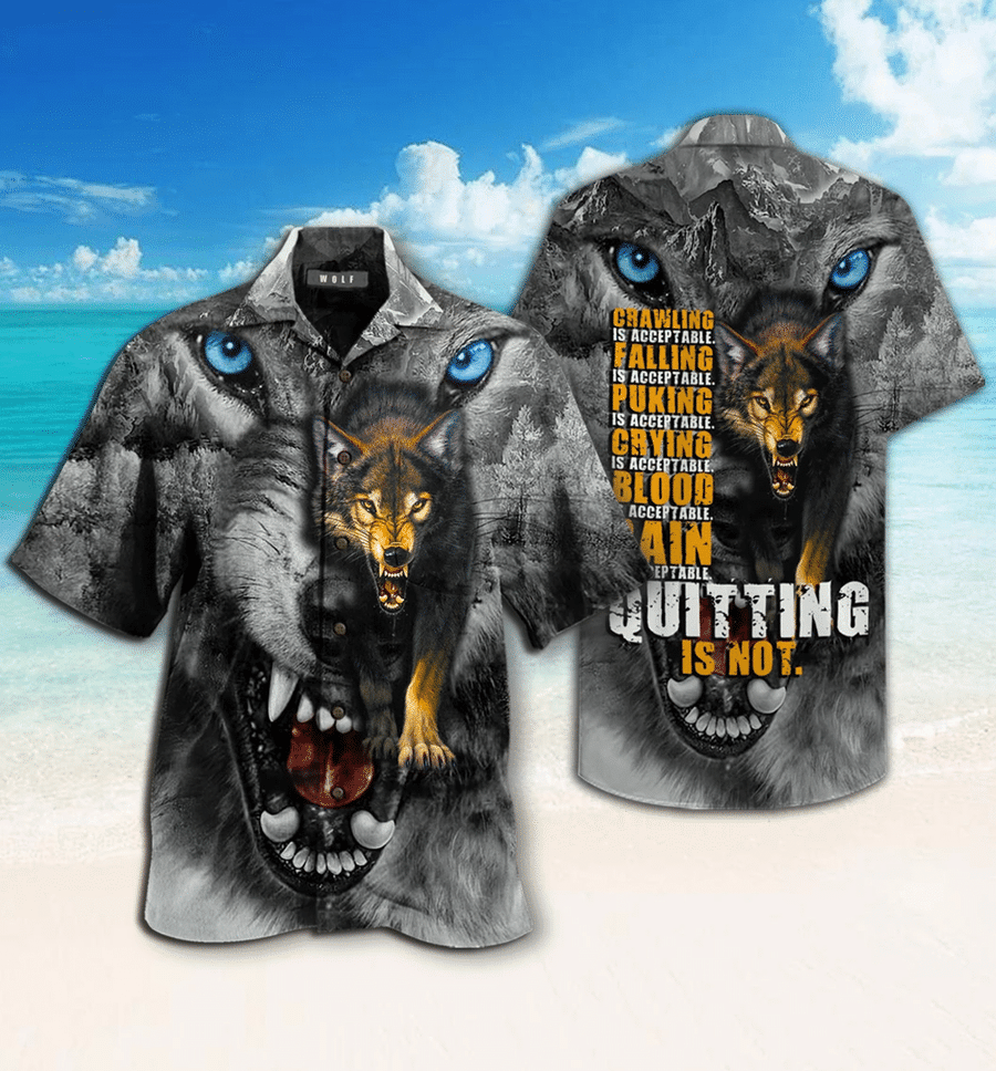 Wolf Quitting Is Not Hawaii Unisex Print Aloha Short Sleeve Casual Shirt Ha52139