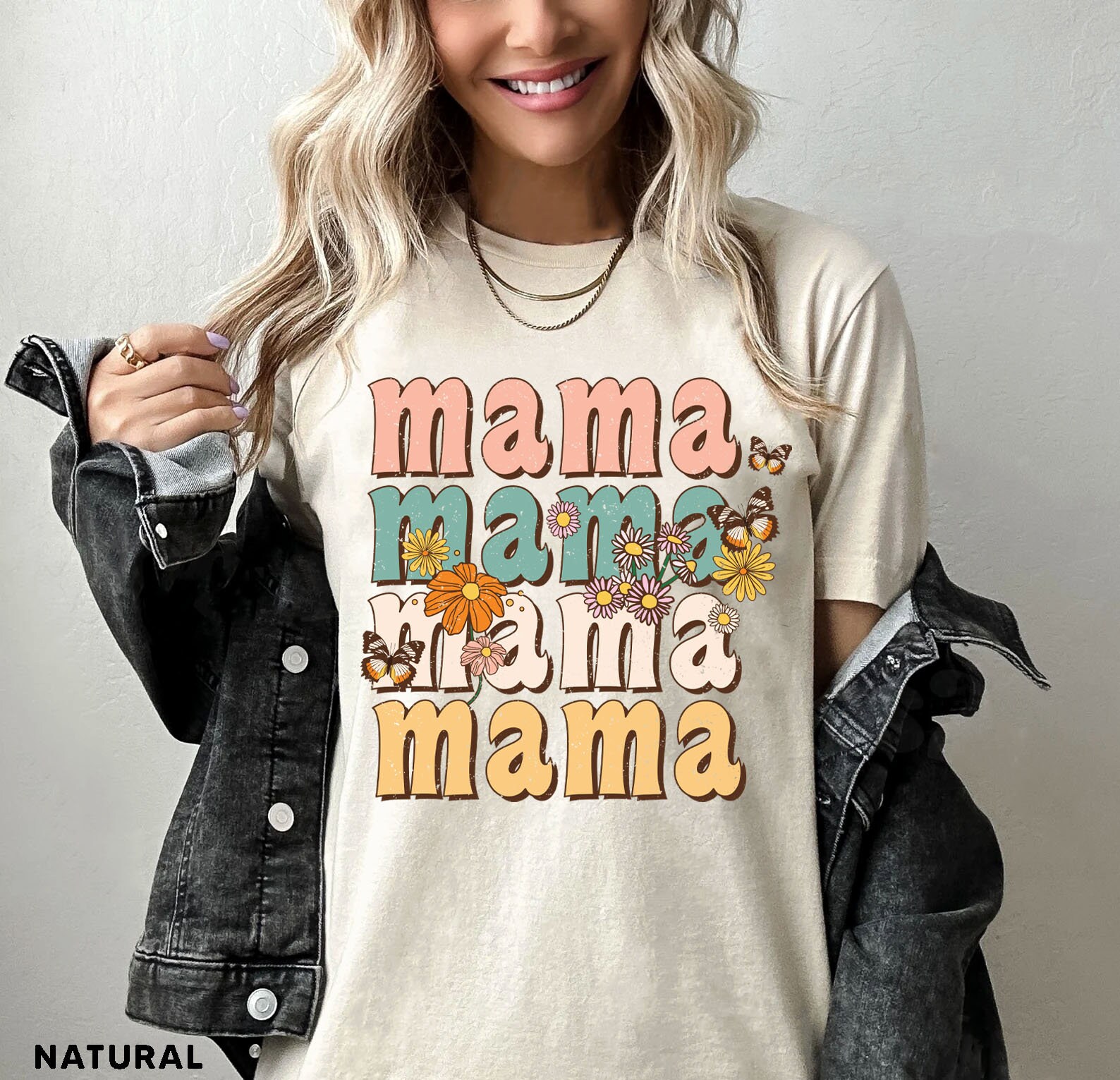 Retro Vintage Mama Shirt, Wildflowers Mama Shirt, Retro Mom TShirt, Mother’s Day Gift, Flower Shirts for Women, Floral New Mom Gift