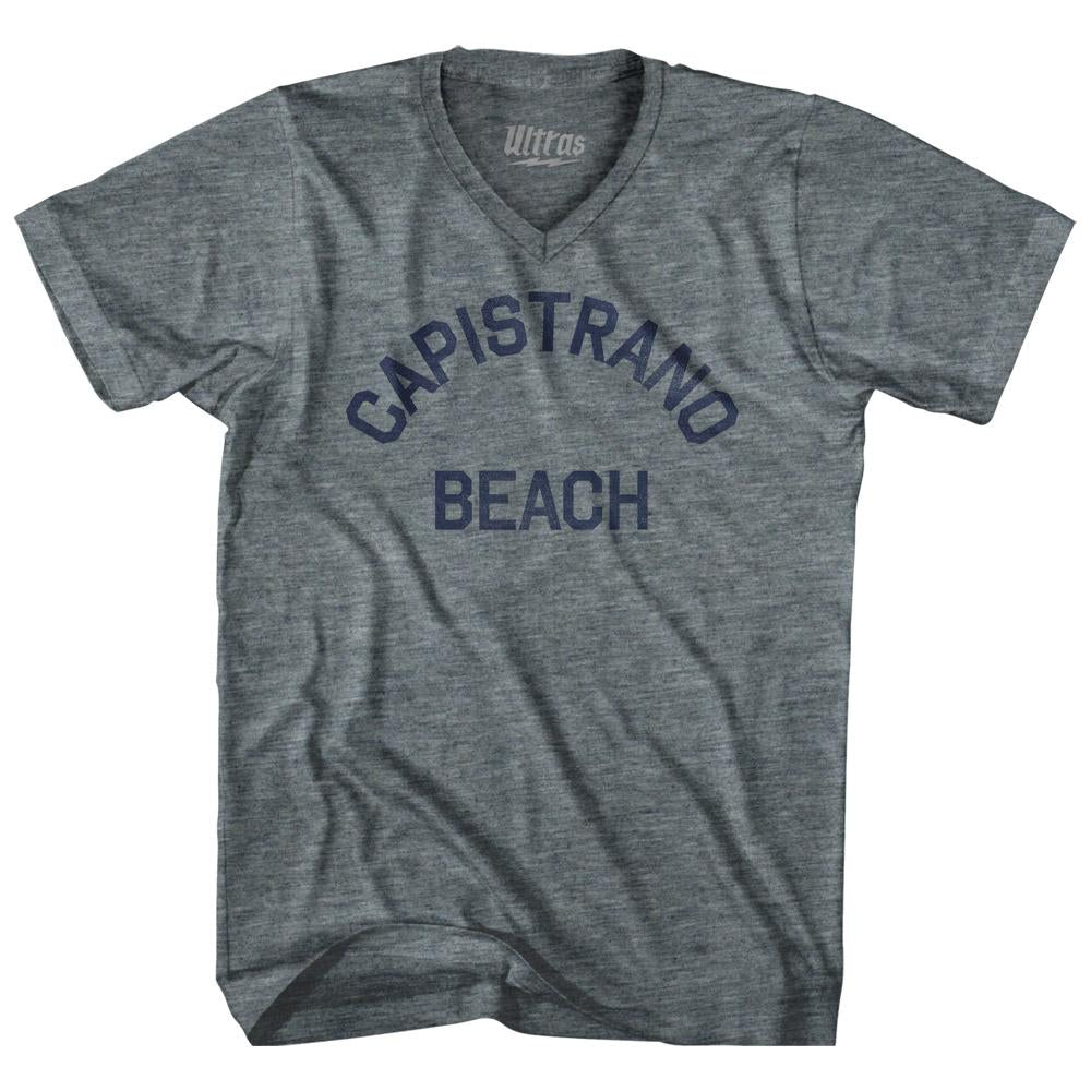 California Capistrano Beach Adult Tri-Blend V-neck Womens Junior Cut Vintage T-shirt