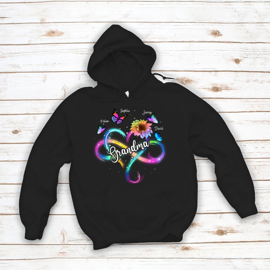 Grandma Love Infinity Heart Butterfly Hoodie