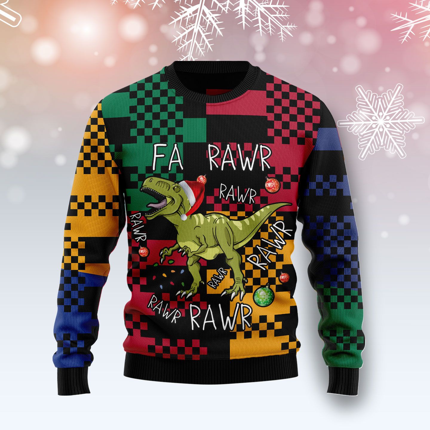 T-rex Rawr Rawr Rawr Christmas T3011 Ugly Christmas Sweater