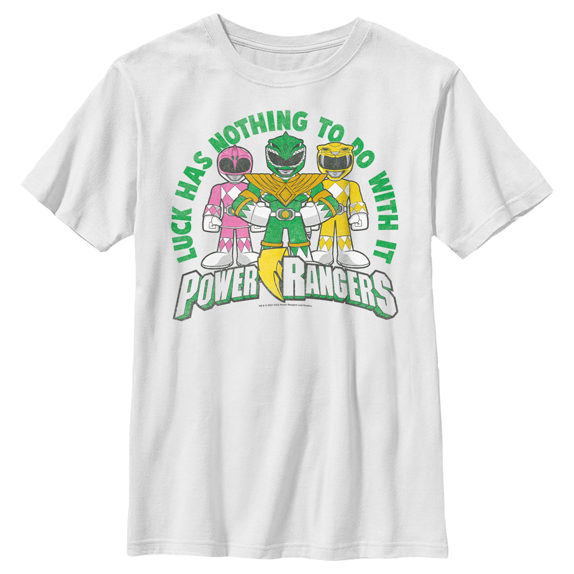 Boy’S Power Rangers St. Patrick’S Day Luck Has Nothing To Do With It T-Shirt