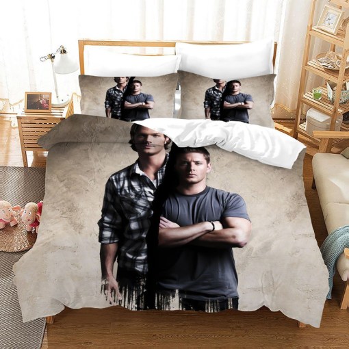 Supernatural Dean Sam Winchester 15 Duvet Cover Pillowcase Home Decor 3D Bedding Set