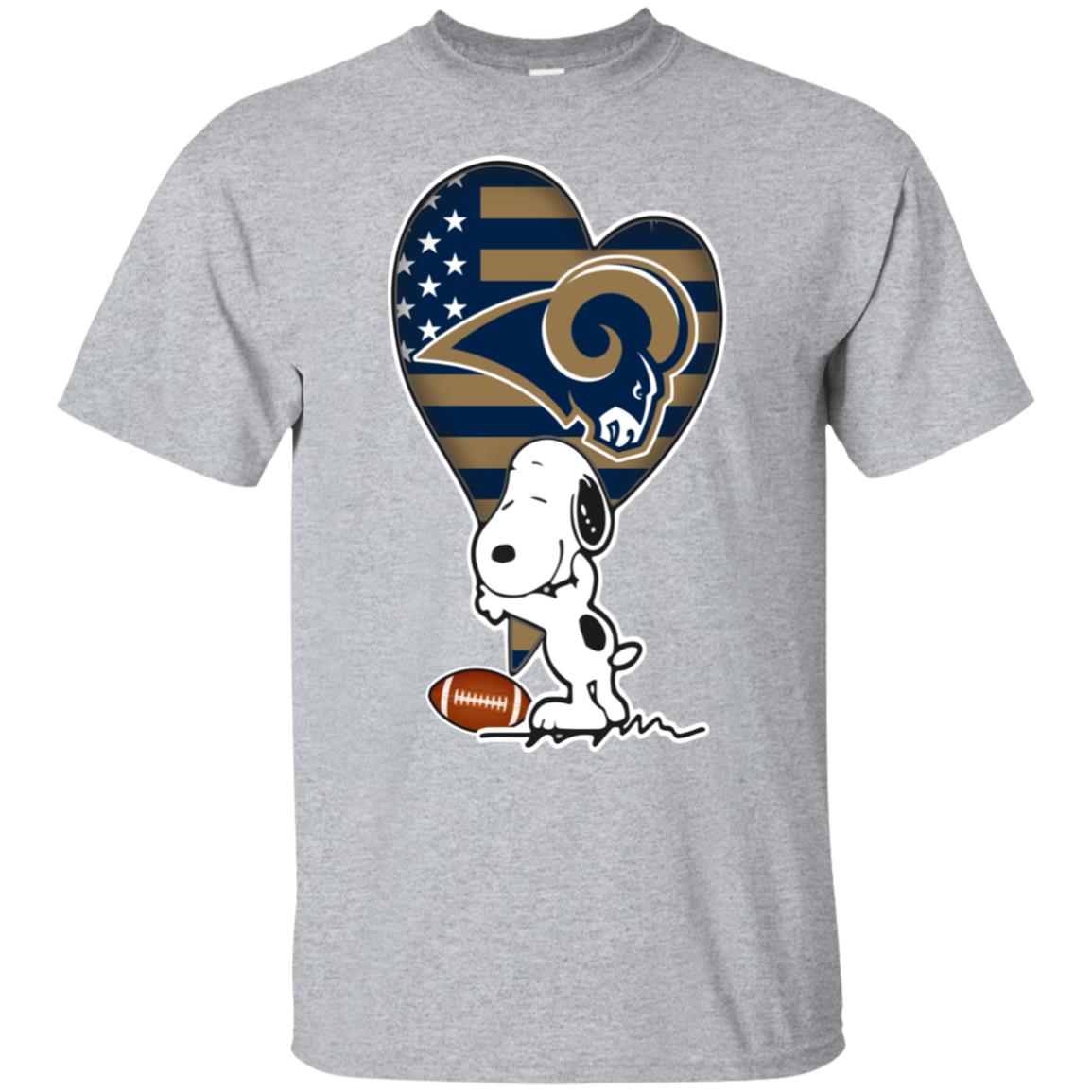 Los Angeles Rams Snoopy Football Sports T-shirt | Rook Brand Clothing ...