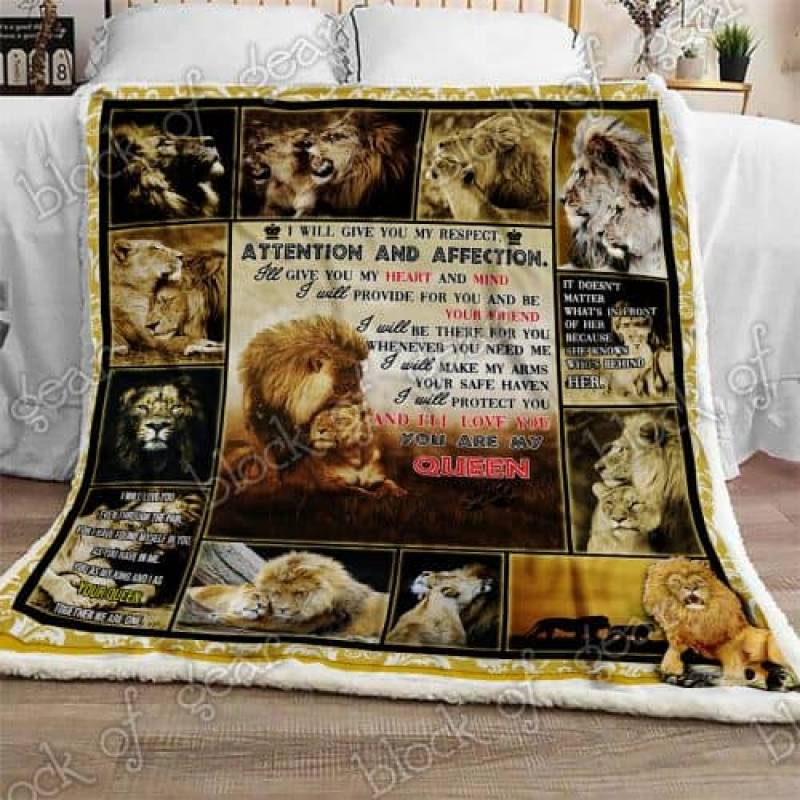 You Are My Queen Lion Couple Sofa Blanket P529q Block Of Gear™