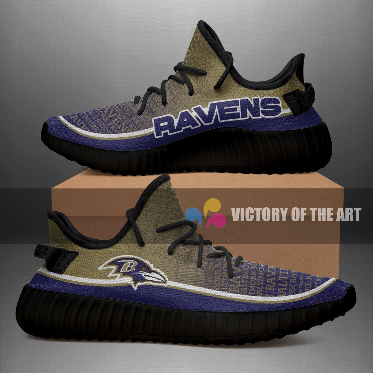 Colorful Line Words Baltimore Ravens Yeezy Shoes