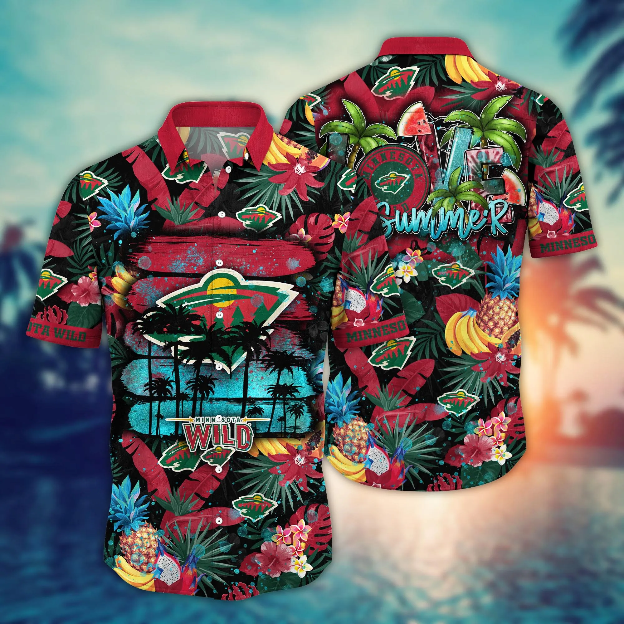 Minnesota Wild Nhl Hawaiian Shirt Road Tripstime Aloha Shirt