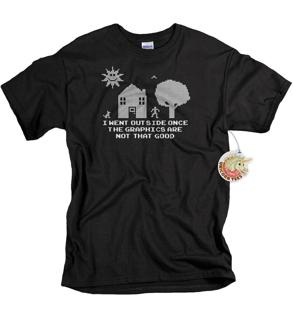 Funny Tshirts Geek Gift For Him I Went Outside Once Shirt