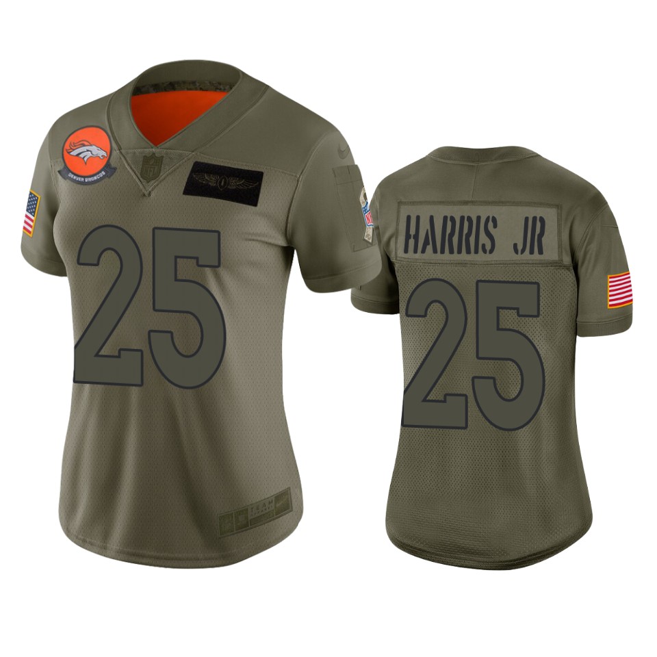 Womens Denver Broncos Chris Harris Jr Camo 2019 Salute To Service Limited Jersey