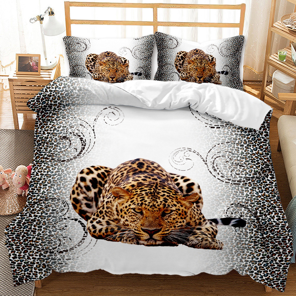 Style Bedding Set 3D Digital Leopards Printing Duvet Cover Set Single Twin Double Full Queen King Bedroom Decor