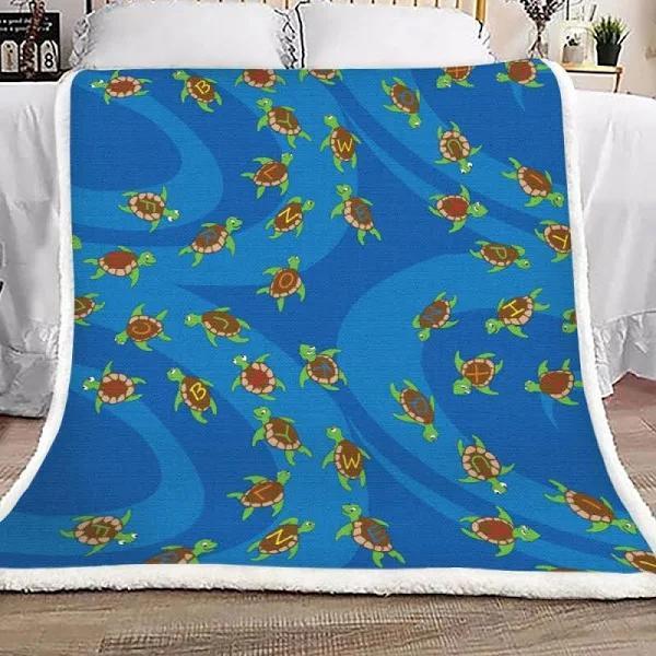 Blue Blanket Turtle Fleece Blanket Home Decor Bedding Couch Sofa Soft And Comfy Cozy Gift For Friend Family