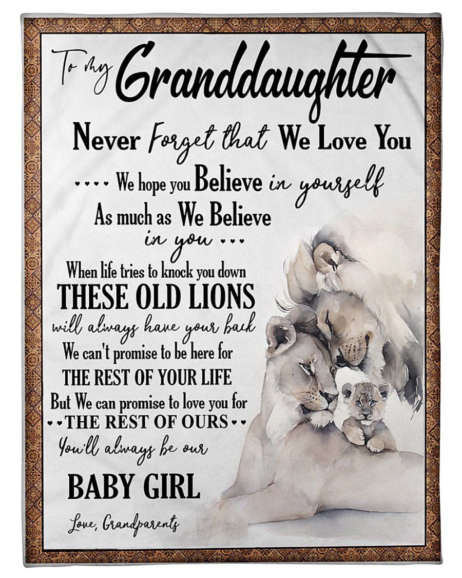 [Personalized Name] Grandparents Lion We Love You Fleece Blanket, Sherpa Blanket, Gift For Granddaughter Gift For Family Member, Friends Gift, Christmas Gift, Home Decor, Home Living