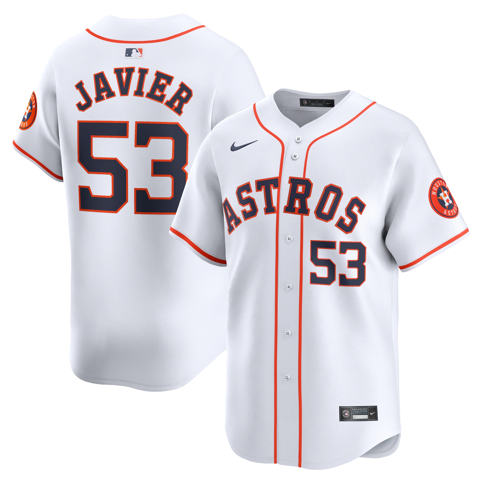 Cristian Javier Houston Astros Home Limited Player Jersey – White