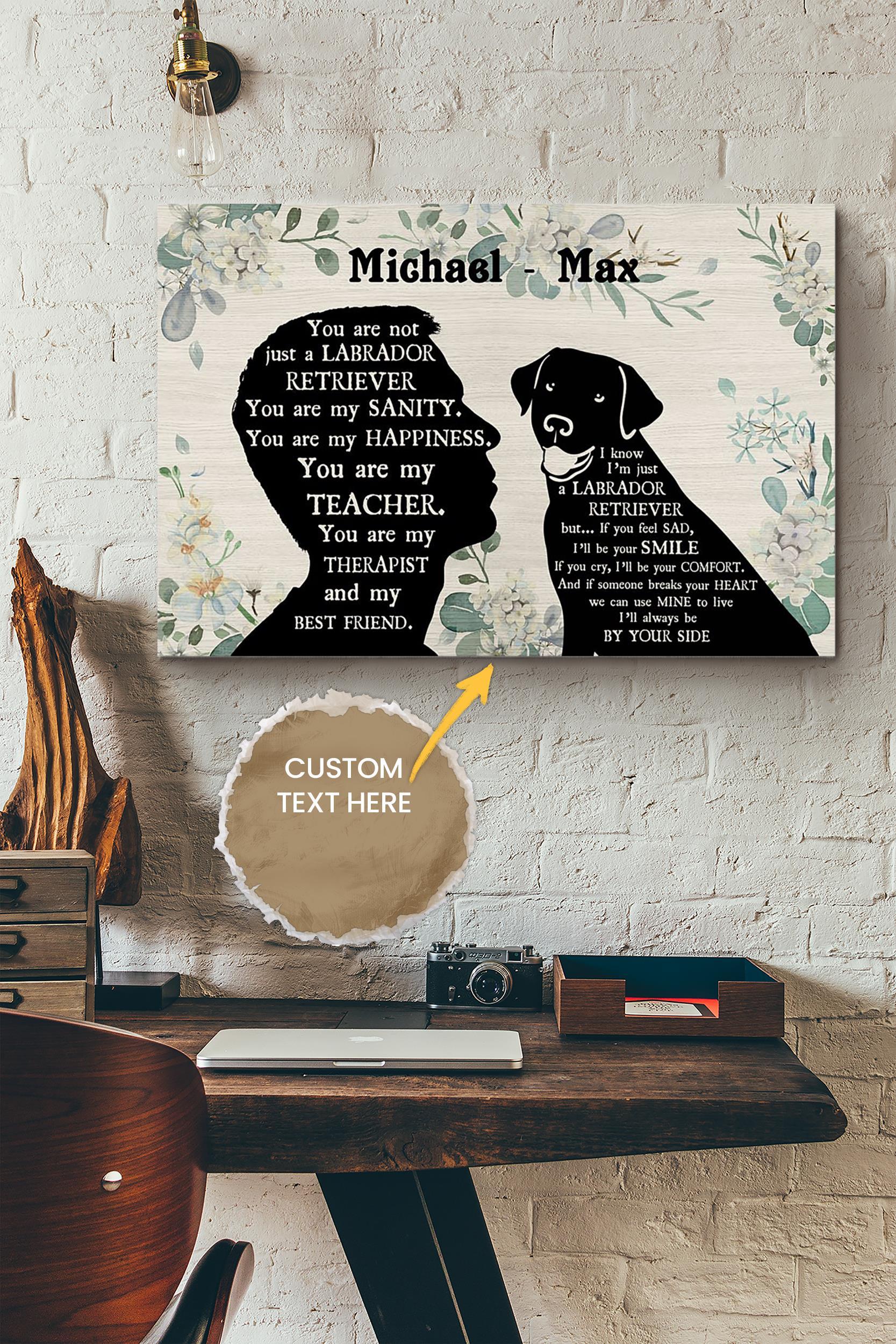 Labrador Boy Therapist Best Friend Personalized Poster – Animal Wall Art – Gift For Dog Lover Dog Foster Puppy Fan Wrapped Canvas