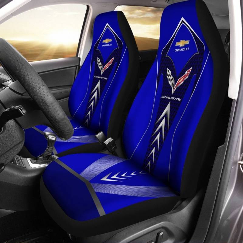 Chevrolet Corvette NTA Car Seat Cover (Set of 2) Ver 3 (Blue)