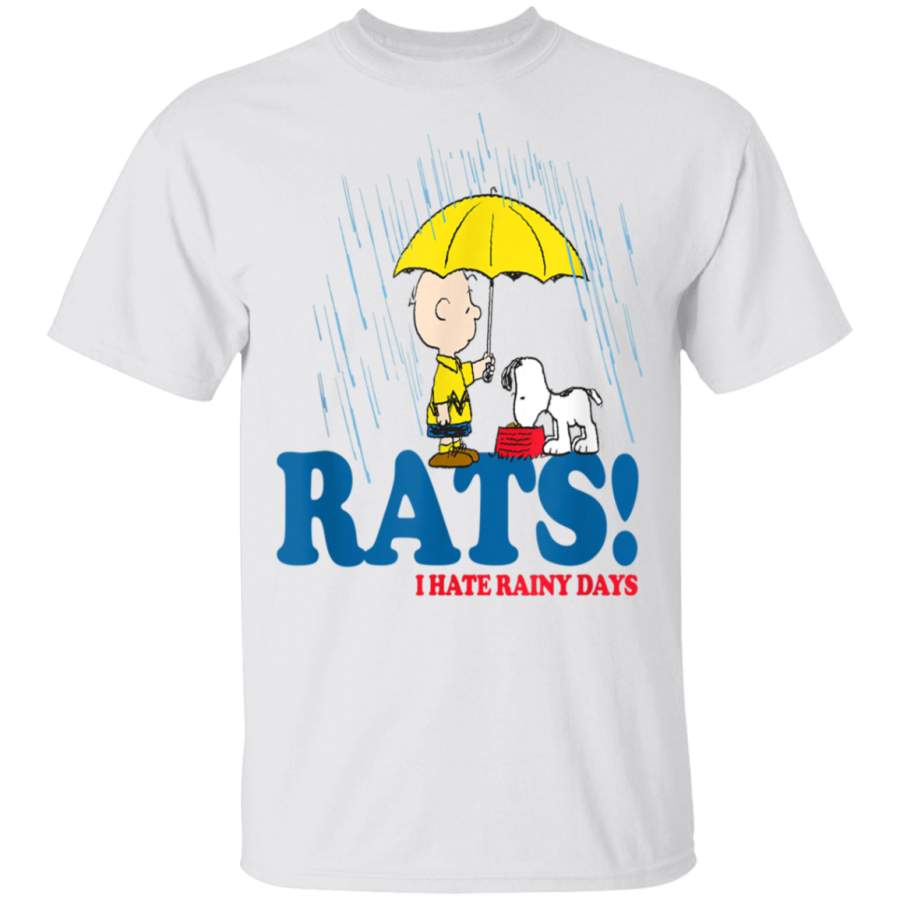 Peanuts Snoopy Charlie Brown RATS I Hate Rainy Days T-Shirt