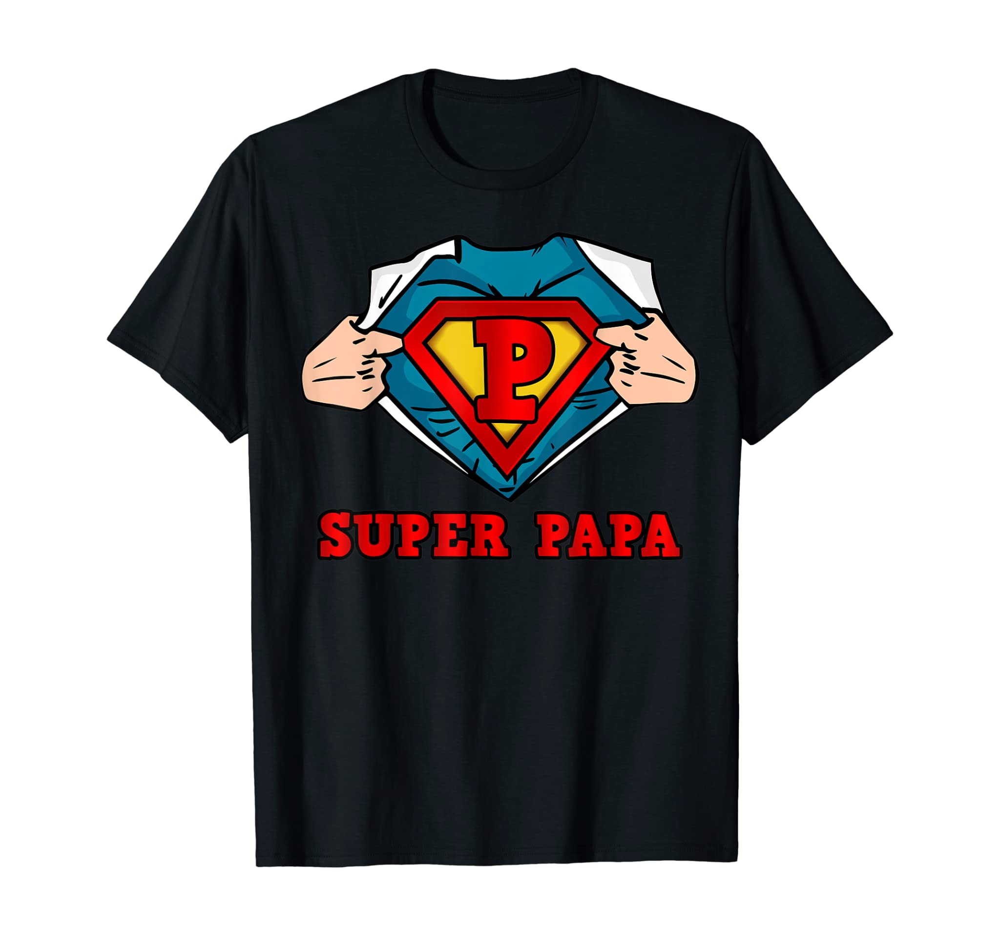 Mens SUPERHERO SUPER PAPA T-SHIRT – GREAT GIFT FOR DAD