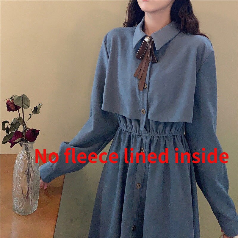 Woherb Elegant Dress Women Spring Autumn Robe Bow Lace Up Midi Long Dresses Female Casual Korean 2022 Clothing Vestidos alx