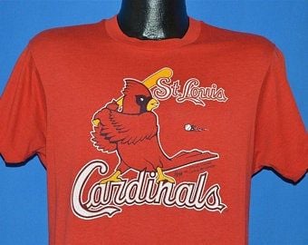 80s St. Louis Cardinals Redbird Logo T-shirt 3409