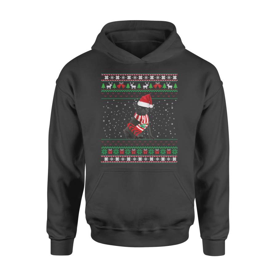 Black pug Ugly Christmas – Merry Santa Black pug Sweatshirt – Standard Hoodie