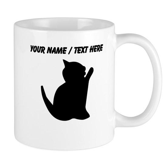 Personalized Black Kitten Silhouette Mug