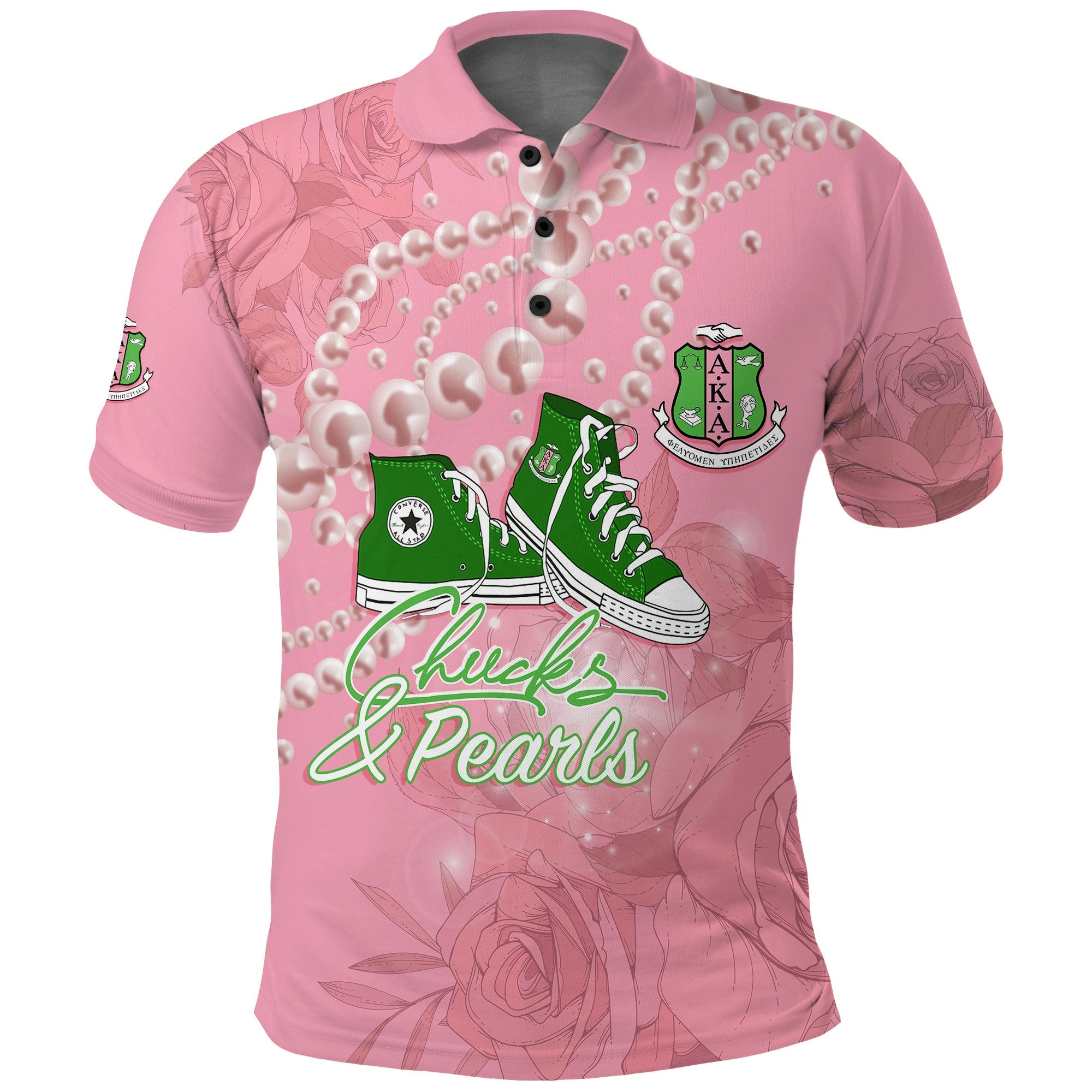 Alpha Kappa Alpha Polo Shirt Chucks And Pearls Change The World