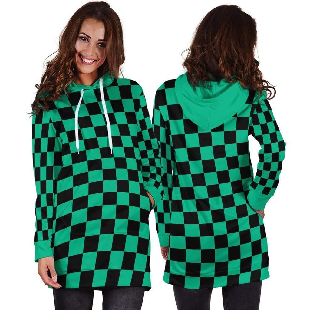 Tanjiro Kamado Pattern Custom Anime Demon Slayer Cosplay Costumes Women Hoodie Dress