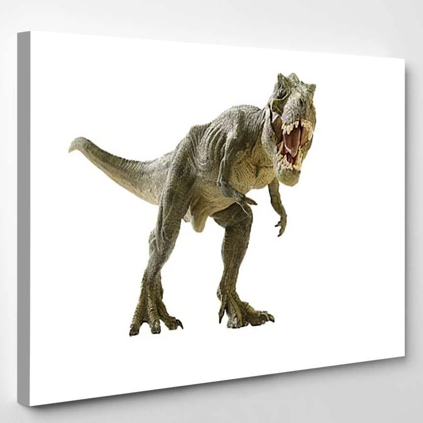 Shooting Dinosaur On White Background 1  1 – Dinosaur Animals Canvas Print