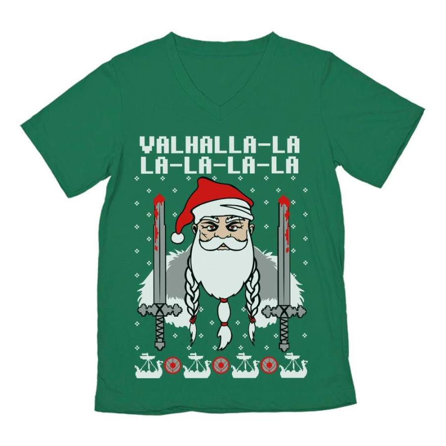 Viking Nordic God Valhalla Mythology Ugly Christmas Sweater V-Neck T-Shirt