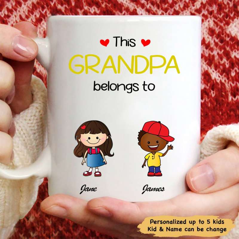 Personalized Mug – Belongs To Grandkids Custom Mug Gift For Grandparent