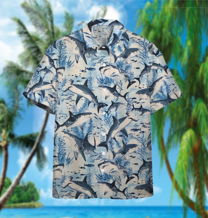 Swimming Shark Hawaiian Shirt | For Men & Women | Adult | Hw6432