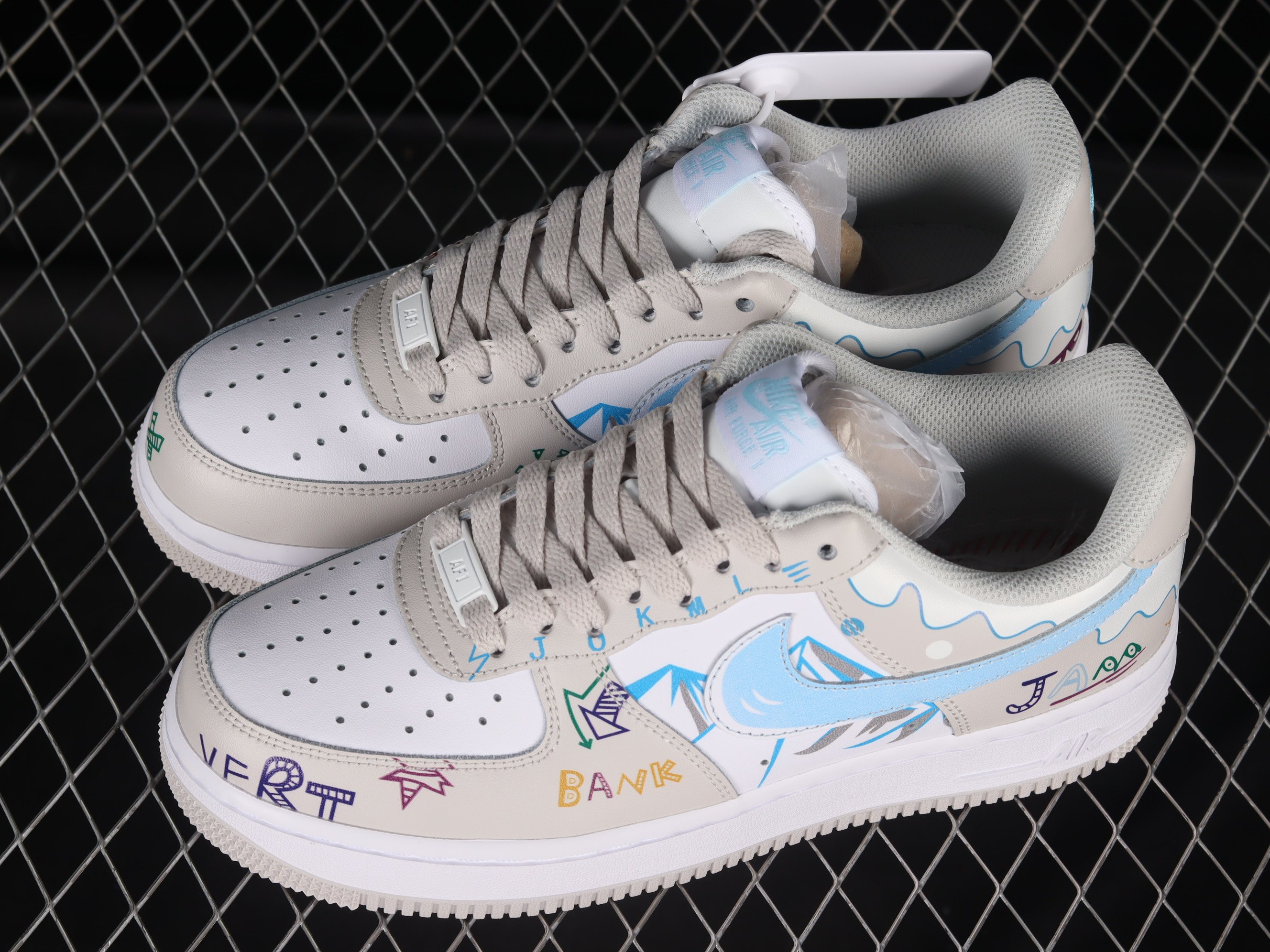 Nike Air Force 1 Low Shoes Sneakers – Blue Gray White SNK173452248