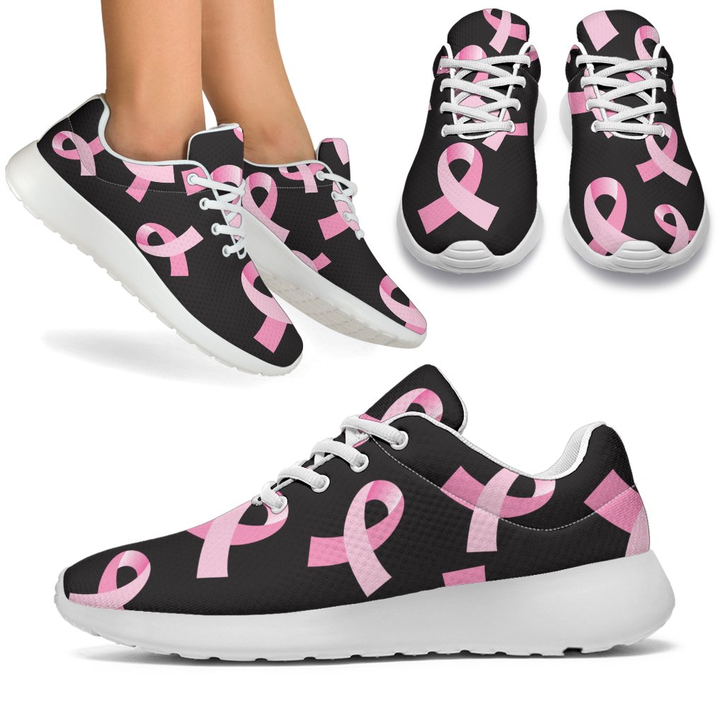 Breast Cancer Awareness Design Sport Sneakers White