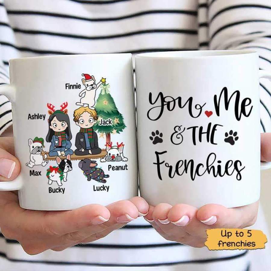 You Me Frenchie Dogs French Bulldog Christmas Personalized Mug