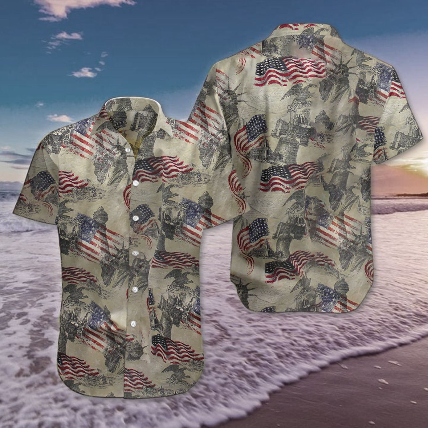 Christian American Flag Hawaii Shirt Independence Day Cool Hawaii Shirts Patriotic Gifts Ha10210