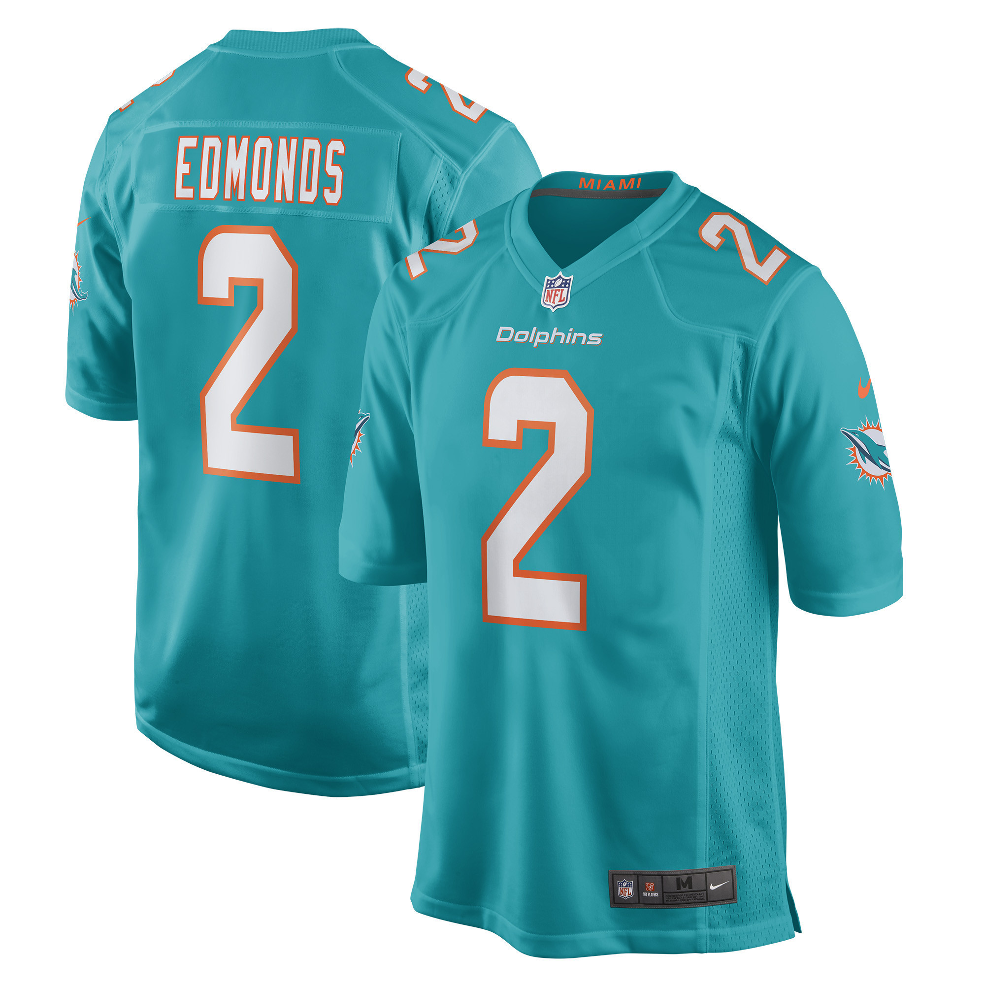 Chase Edmonds Miami Dolphins Game Jersey – Aqua NFL