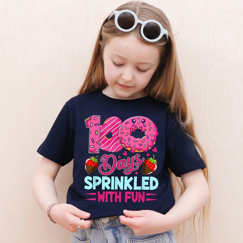 100 Days of School Shirt  100 Day Shirt  Student Shirt  Back to School Shirt  100 Days Sprinkled With Fun Donut Groovy 100th Days Girl