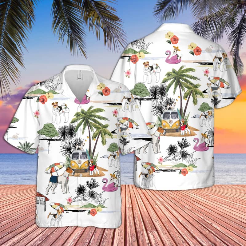 Unisex Wire Fox Terrier Beach Hawaiian Shirt