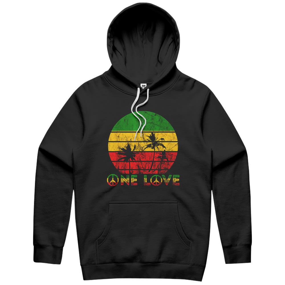 Rasta Reggae One Love Retro Vintage Sunset Jamaica Vacation Hoodie