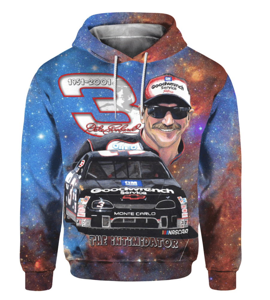 Dale Earnhardt The Intimidator Signature Galaxy 3D Hoodie