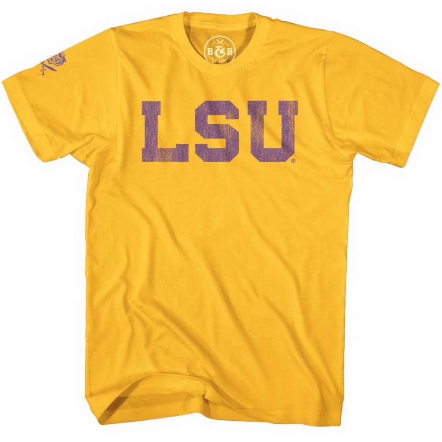 B&B Dry Goods LSU Tigers Athletic Block T-Shirt – Gold