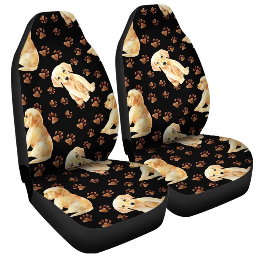 Labrador Retriever Puppy Pattern Print Universal Fit Car Seat Covers