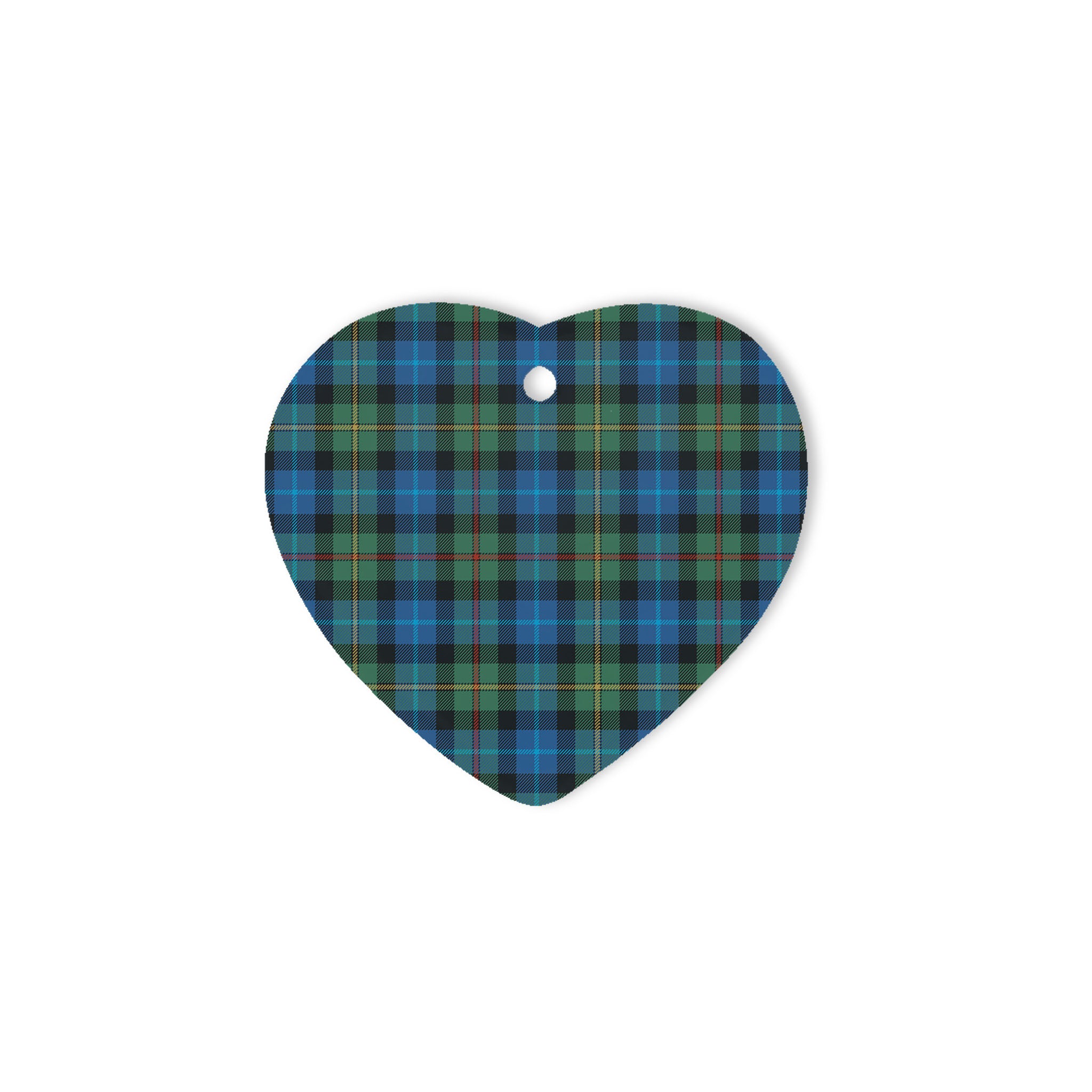 Smith Ancient Tartan Heart Ornaments, Christmas Tree Ornament, Plaid Christmas Ornaments, Ceramic Heart Christmas Tree Decoration