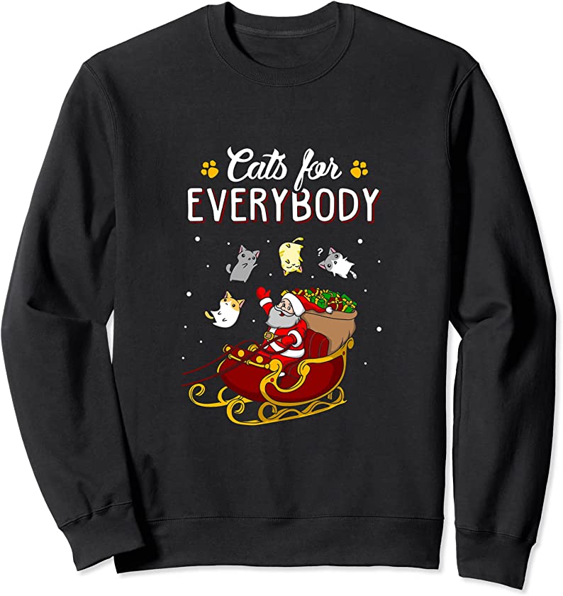 Cats For Everybody Ugly Christmas Cat Sweatshirt Sweatshirt