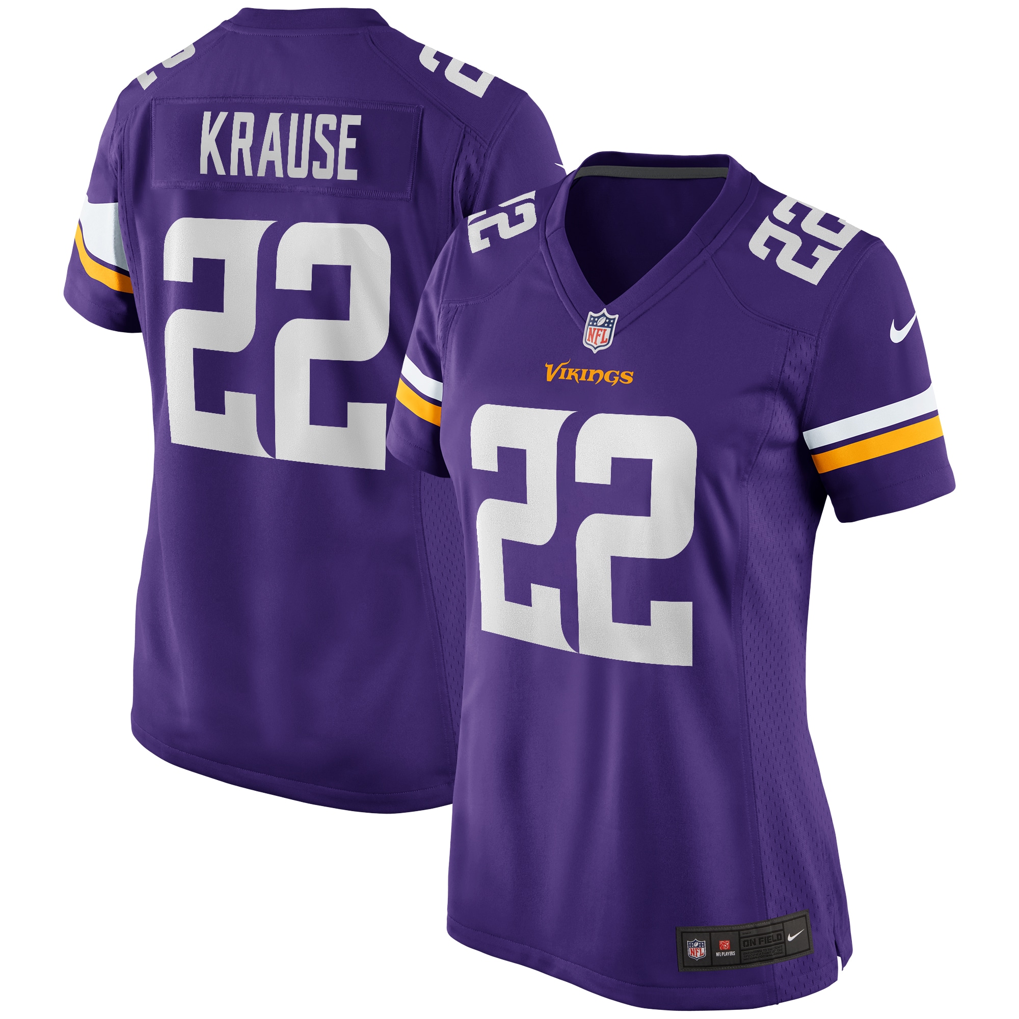 Women’s Minnesota Vikings Paul Krause Purple Game Retired Player Jersey