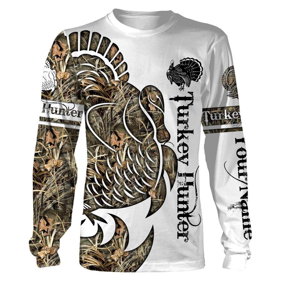 Tattoo camo Turkey hunter custom Name 3D All over print Shirt, Hoodie, Long sleeve – Personalized Turkey clothes for Men, Women and Kid – FSD853